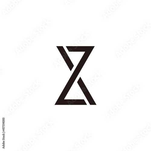 letter xz simple link line geometric logo vector