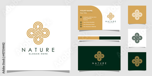 Flower logo design with line art style. logos can be used for spa  beauty salon  decoration  boutique. and business card
