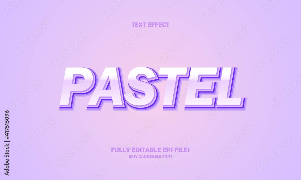 pastel style editable text effect