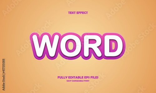 word style editable text effect