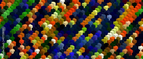  multicolor pattern with symmetric geometric ornament.