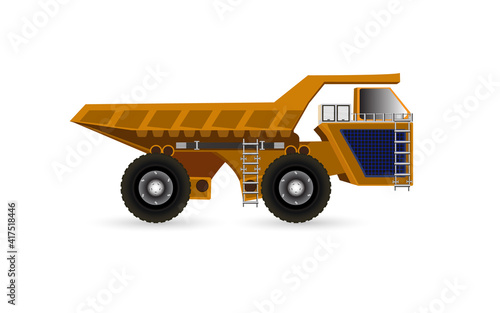 Haul truck line icon. Heavy industry dump truck symbol. dump truck isolated on white background