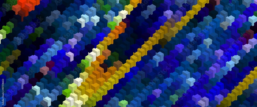 multicolor pattern with symmetric geometric ornament.