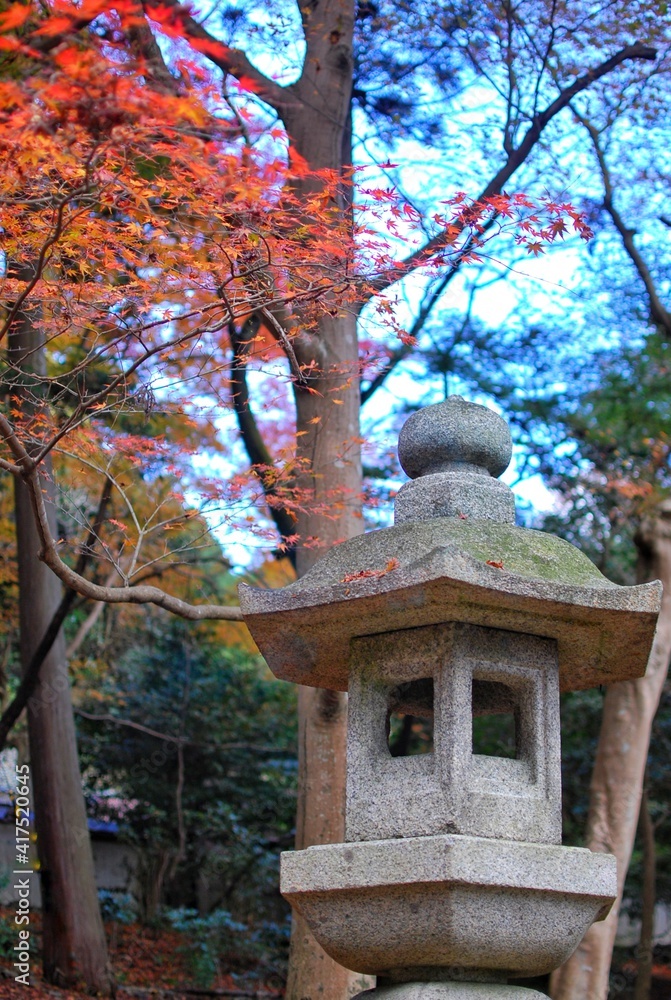 Autumn foliage at Bishamon-do Temple in Kyoto Prefecture, Japan. Autumn foliage at Bishamon-do Temple in Kyoto Prefecture, Japan.