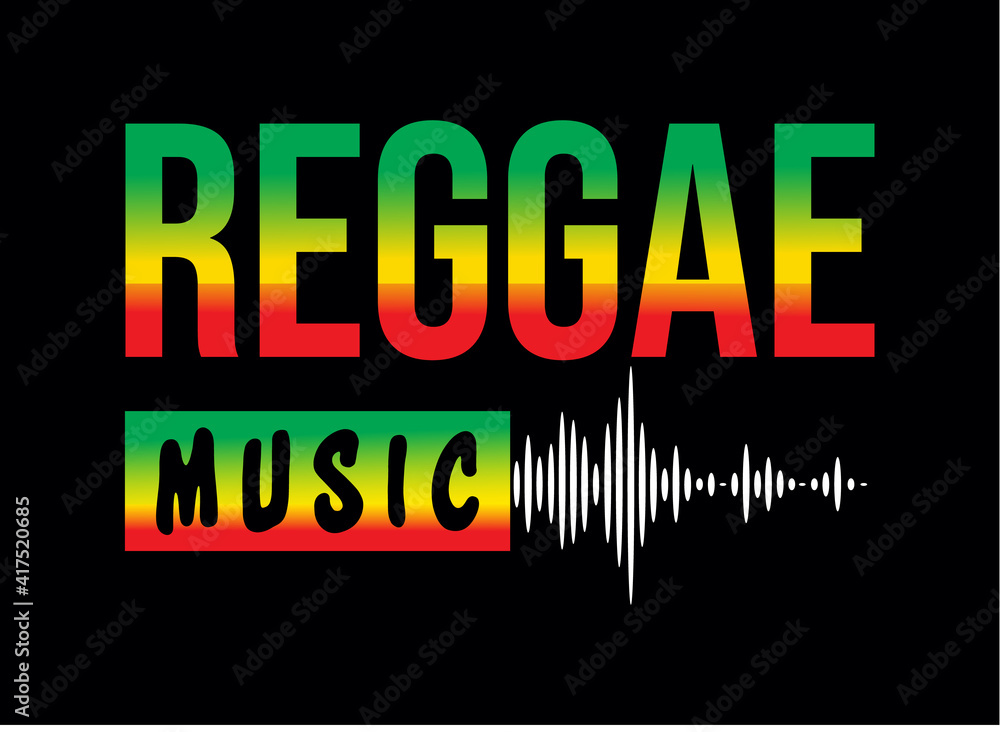 Vettoriale Stock Reggae music, typography design for t shirt, Vector  illustration | Adobe Stock