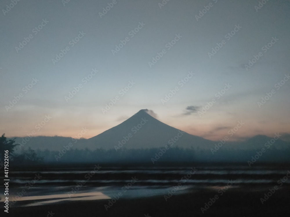 Mayon Volcano at sunset