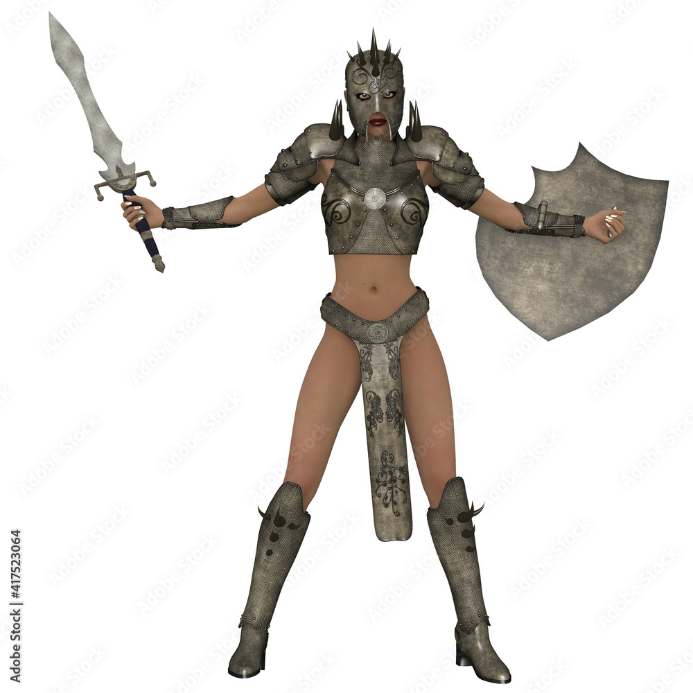 Obraz premium 3d illustration of a sexy woman in a fantasy costume