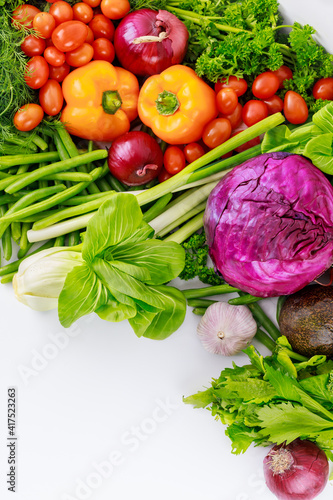 Variety of fresh healthy vegetables.