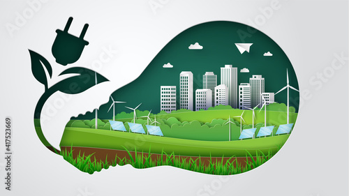 Eco concept with green energy