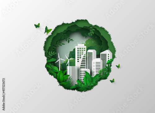 environment with green city photo