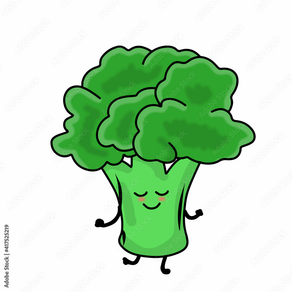 Cute broccoli character vector template design illustration Cute broccoli character vector template design illustration