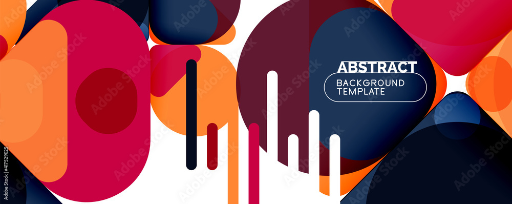Modern geometric round shapes and dynamic lines, abstract background. Vector illustration for placards, brochures, posters and banners Modern geometric round shapes and dynamic lines, abstract background. Vector illustration for placards, brochures, posters and banners