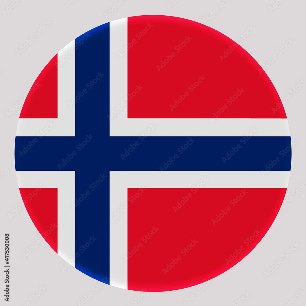 3D Flag of Norway on circle 3D Flag of Norway on circle