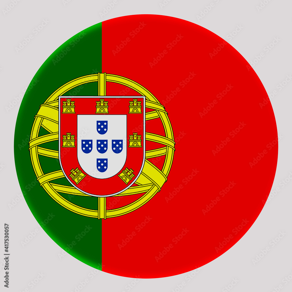 Obraz premium 3D Flag of Portugal on circle