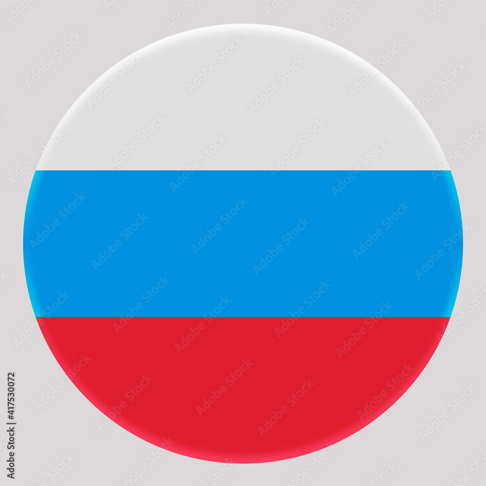 3D Flag of Russia on circle 3D Flag of Russia on circle