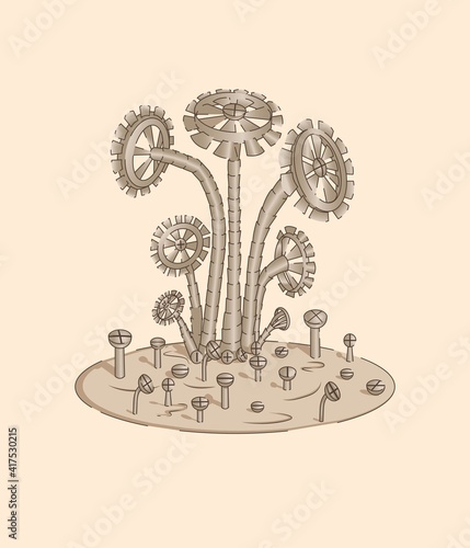 Steampunk style image.