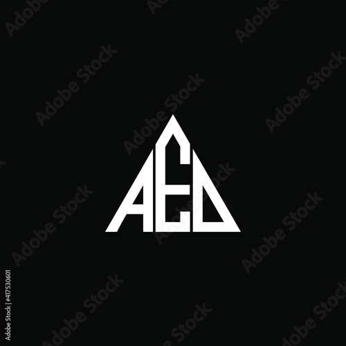 A E D letter logo abstract design on black color background. aed alphabet