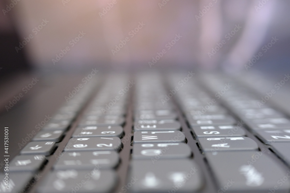 typing on keyboard