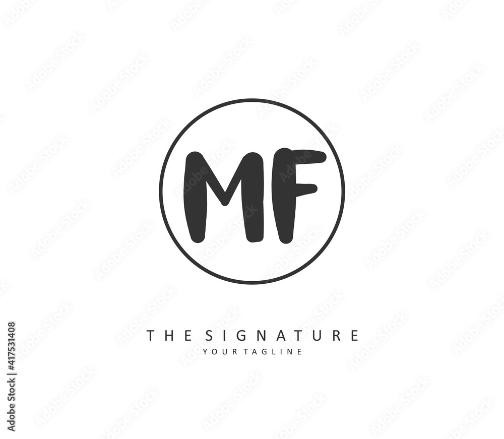 MF Initial letter handwriting and signature logo. A concept handwriting initial logo with template element. MF Initial letter handwriting and signature logo. A concept handwriting initial logo with template element.