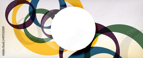 Ring geometric shapes, o letter repetition wallpaper. Abstract background for business or technology presentations, internet posters or web brochure covers