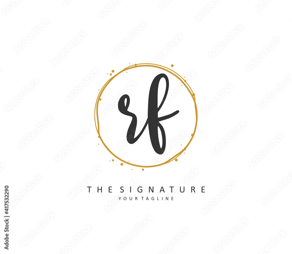 RF Initial letter handwriting and signature logo. A concept handwriting initial logo with template element. RF Initial letter handwriting and signature logo. A concept handwriting initial logo with template element.