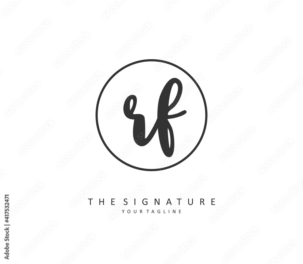 RF Initial letter handwriting and signature logo. A concept handwriting initial logo with template element. RF Initial letter handwriting and signature logo. A concept handwriting initial logo with template element.