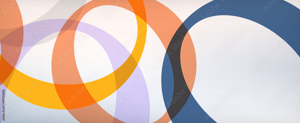 Fototapeta premium Ring geometric shapes, o letter repetition wallpaper. Abstract background for business or technology presentations, internet posters or web brochure covers