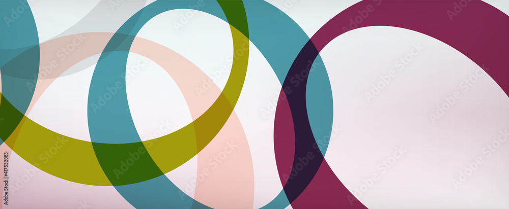 Obraz premium Ring geometric shapes, o letter repetition wallpaper. Abstract background for business or technology presentations, internet posters or web brochure covers