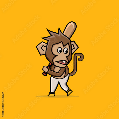 cartoon illustration of baseball monkey