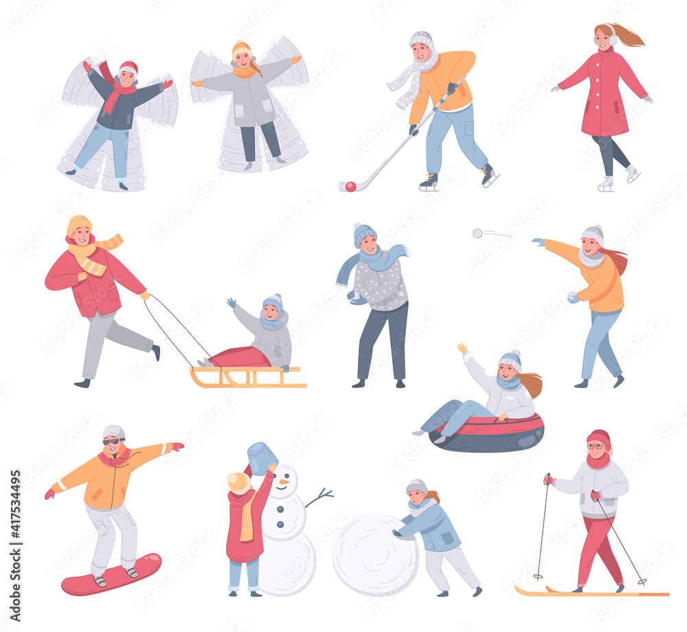 Winter Activities Icon Set