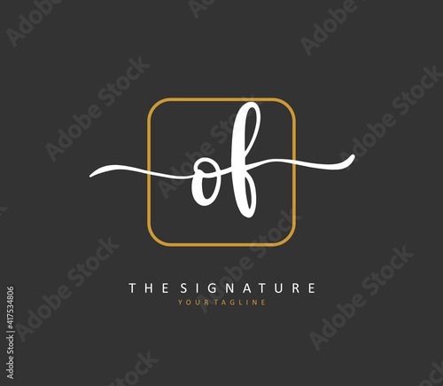 OF Initial letter handwriting and signature logo. A concept handwriting initial logo with template element. © FAAZT_Creative