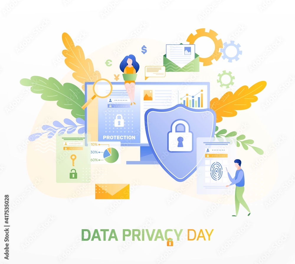 Fototapeta premium Privacy Day Flat Composition