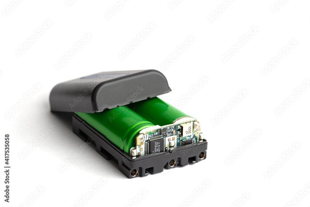 Power source the battery on a white background. Power source the battery on a white background.