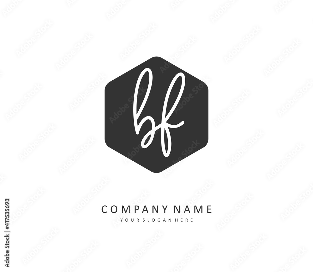 BF Initial letter handwriting and signature logo. A concept handwriting initial logo with template element. BF Initial letter handwriting and signature logo. A concept handwriting initial logo with template element.