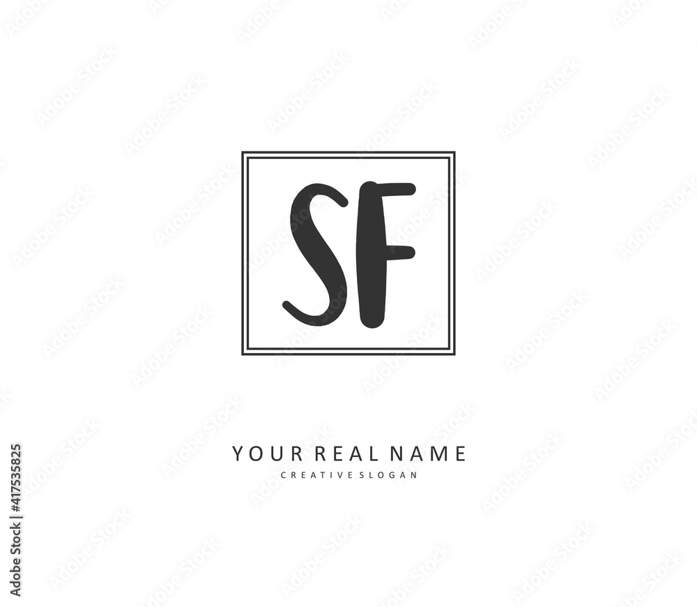 SF Initial letter handwriting and signature logo. A concept handwriting initial logo with template element. SF Initial letter handwriting and signature logo. A concept handwriting initial logo with template element.