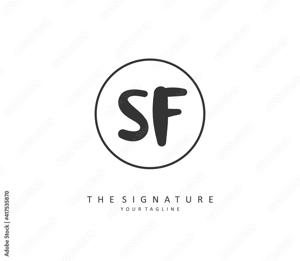 SF Initial letter handwriting and signature logo. A concept handwriting initial logo with template element. SF Initial letter handwriting and signature logo. A concept handwriting initial logo with template element.