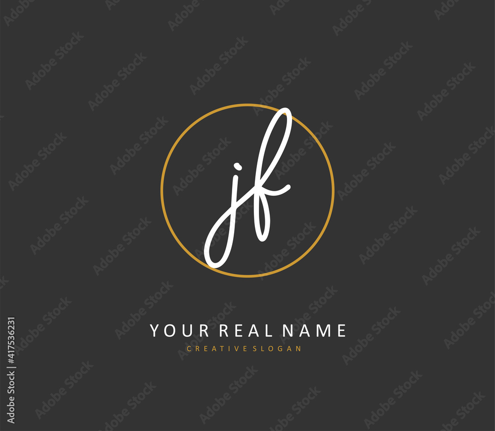 JF Initial letter handwriting and signature logo. A concept handwriting initial logo with template element. JF Initial letter handwriting and signature logo. A concept handwriting initial logo with template element.