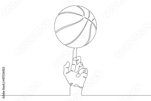 Basketball. Spin the basketball ball on your index finger. © derplan13