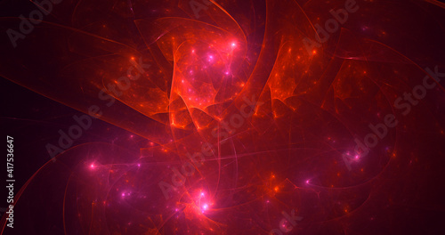 3D rendering abstract multicolor fractal light background