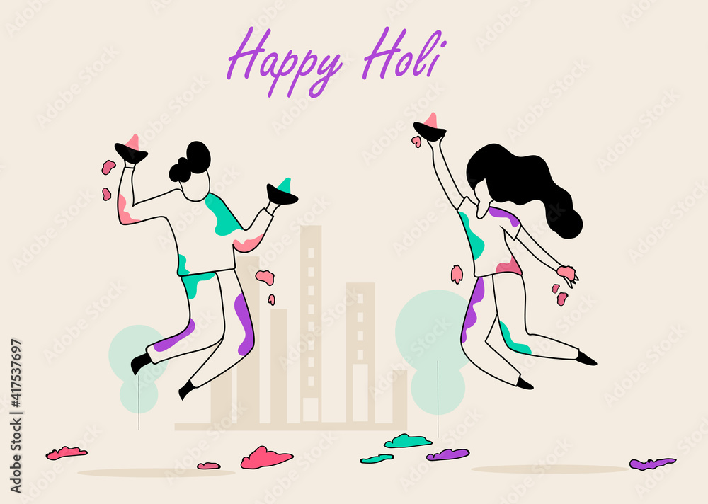 Minimalist background for holi festival Minimalist background for holi festival
