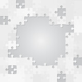 Vector banner made pieces puzzle jigsaw, frame