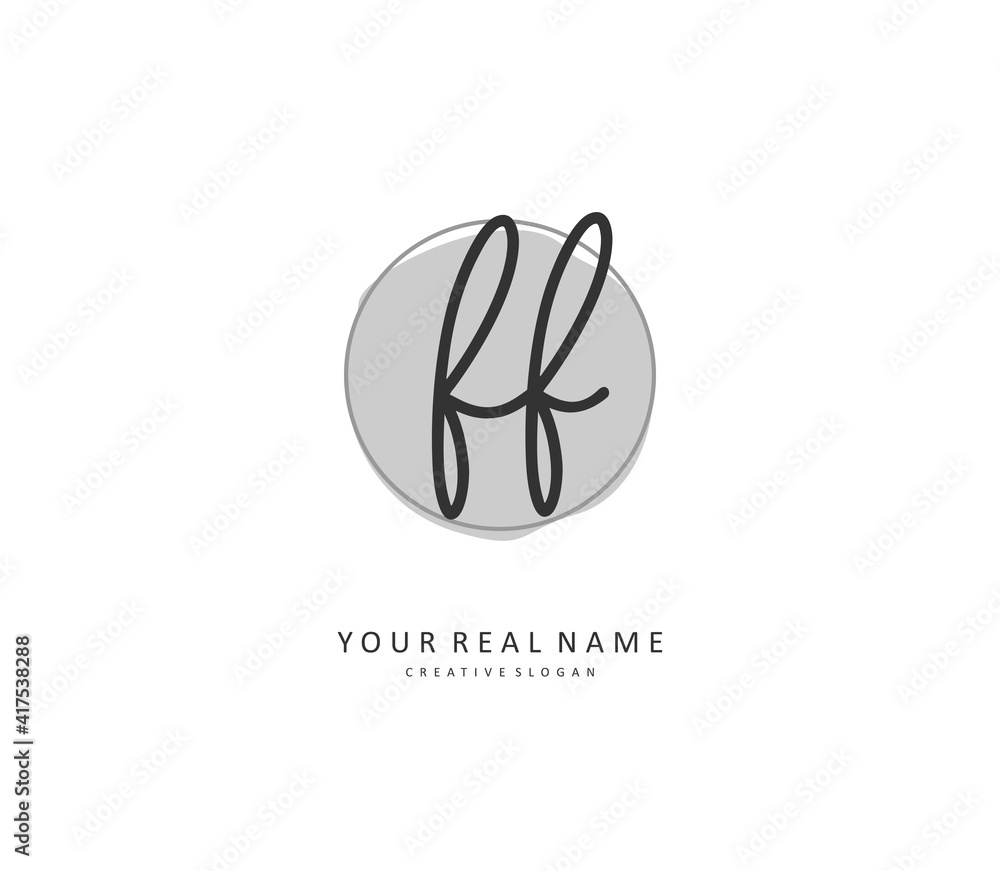 FF Initial letter handwriting and signature logo. A concept handwriting initial logo with template element. FF Initial letter handwriting and signature logo. A concept handwriting initial logo with template element.