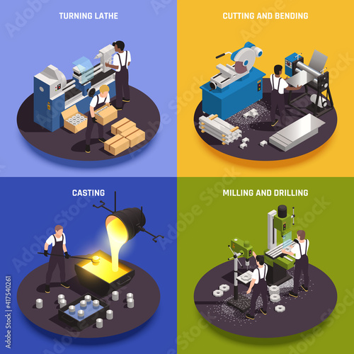 Metalworking Isometric Concept