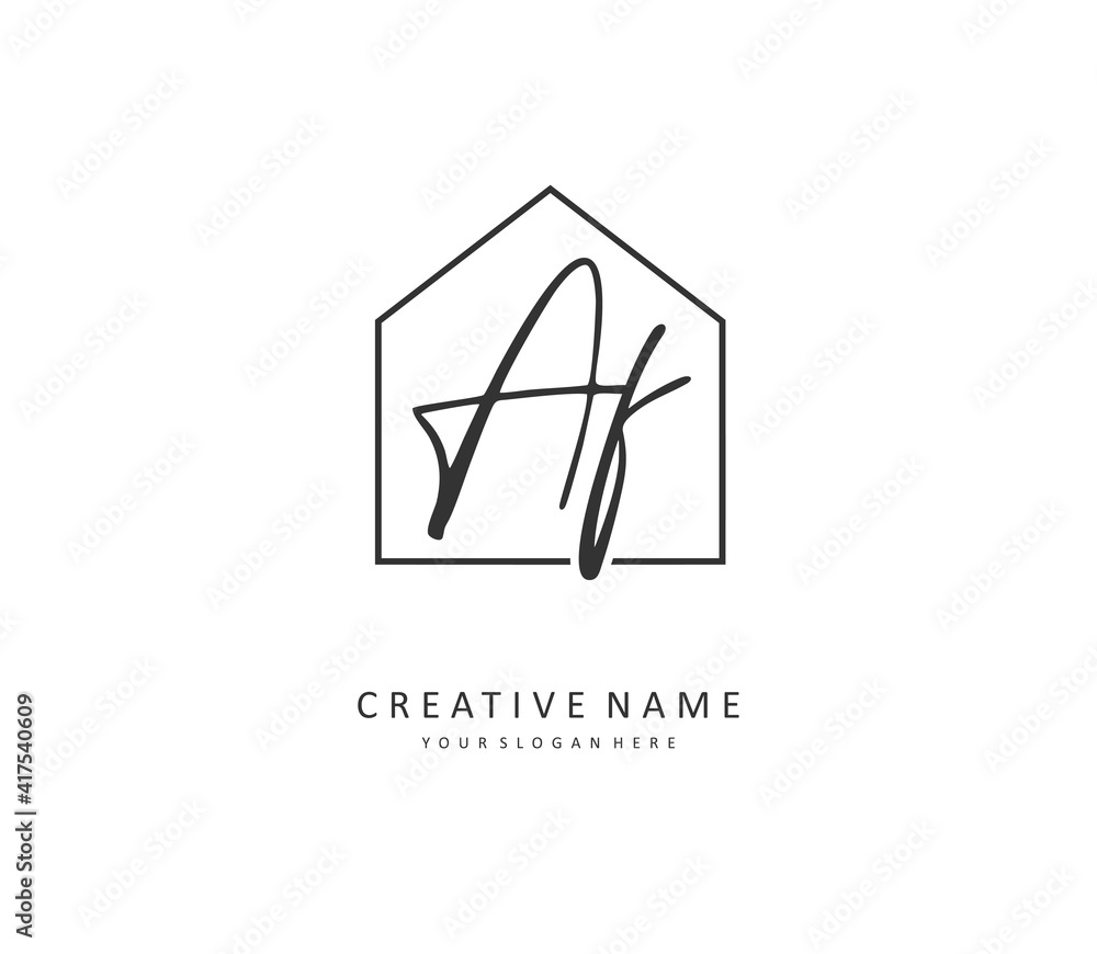 AF Initial letter handwriting and signature logo. A concept handwriting initial logo with template element. AF Initial letter handwriting and signature logo. A concept handwriting initial logo with template element.