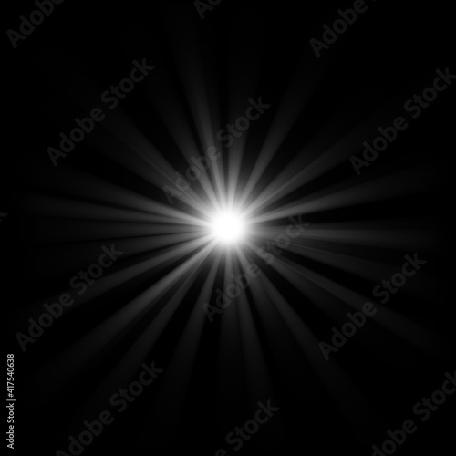 Radially diverging rays on a black background.