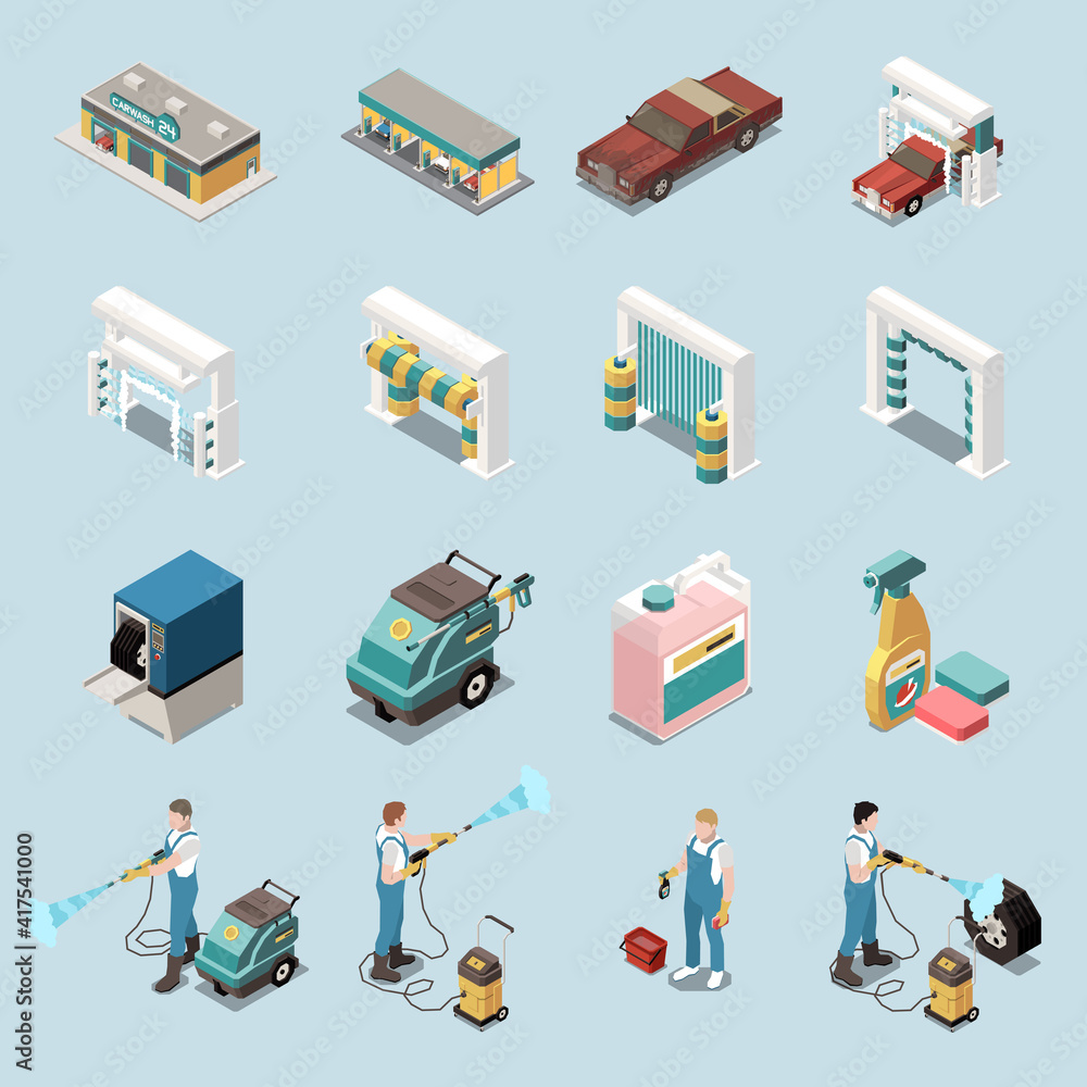 Car Wash Icons Set Car Wash Icons Set