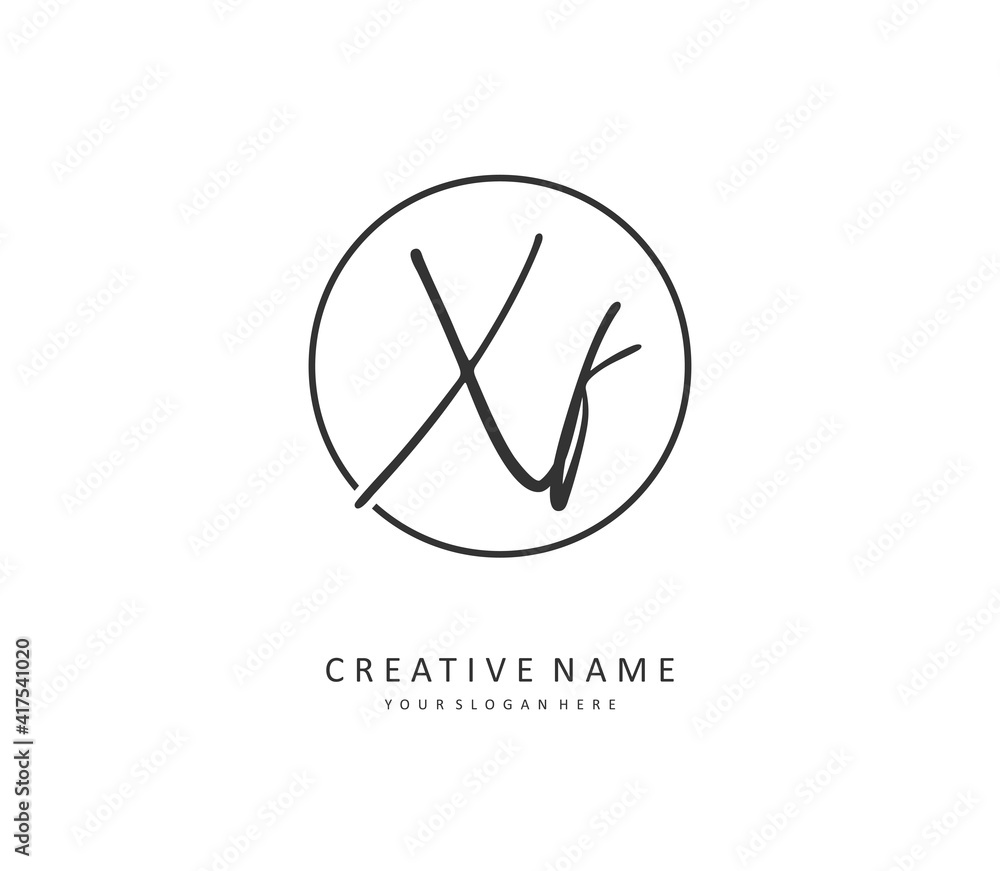 XF Initial letter handwriting and signature logo. A concept handwriting initial logo with template element. XF Initial letter handwriting and signature logo. A concept handwriting initial logo with template element.