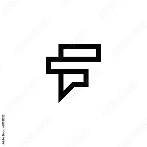 f initial logo design vector template