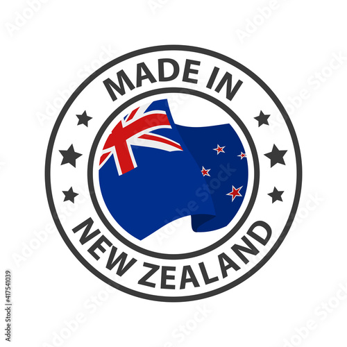 Made in New Zealand icon. Stamp sticker. Vector illustration