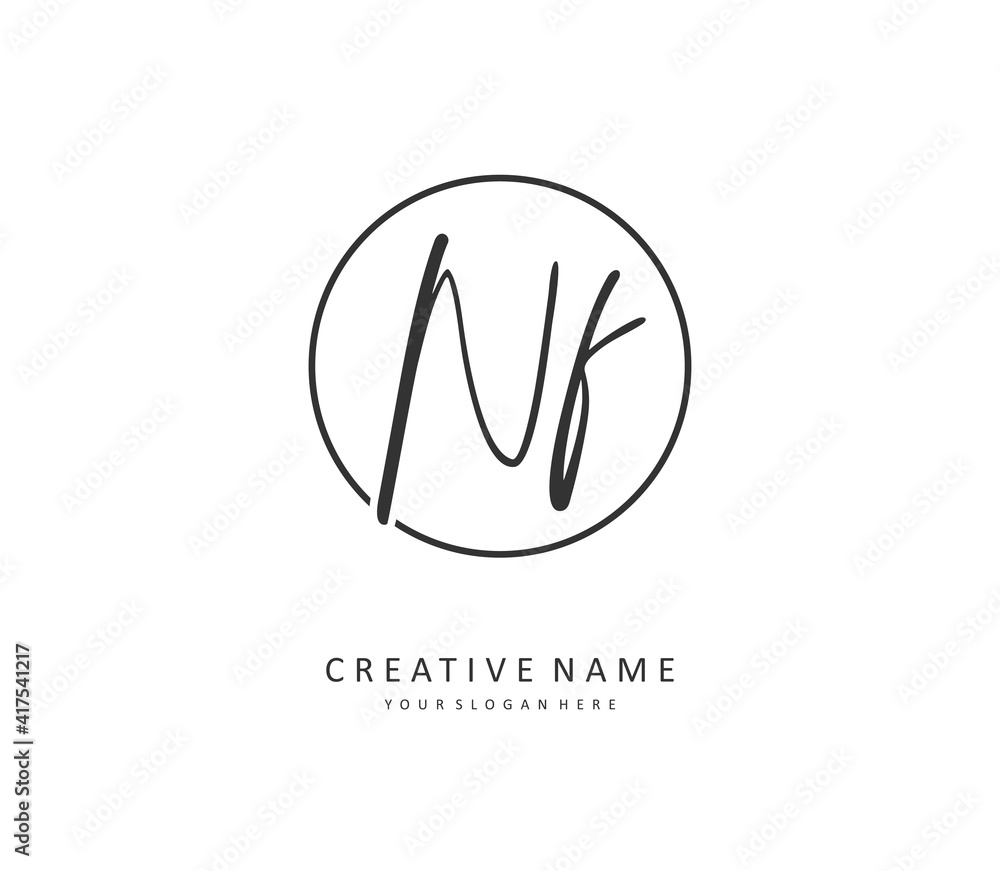 NF Initial letter handwriting and signature logo. A concept handwriting initial logo with template element. NF Initial letter handwriting and signature logo. A concept handwriting initial logo with template element.